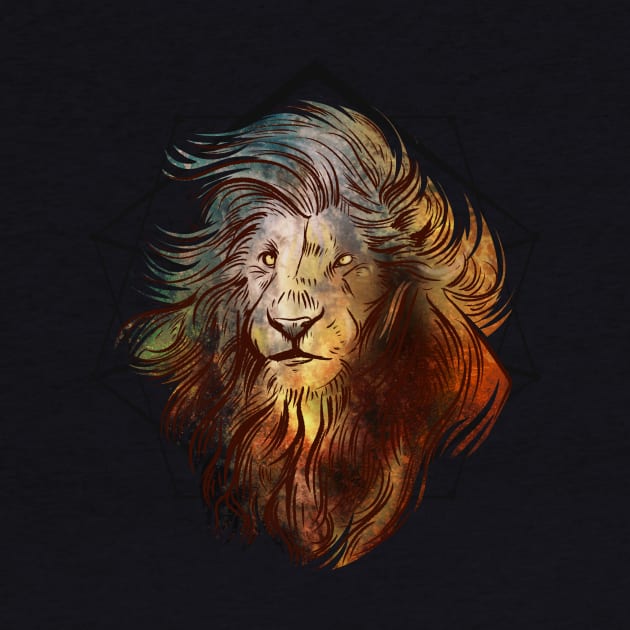 Sacred Geometry Lion II by Manfish Inc.